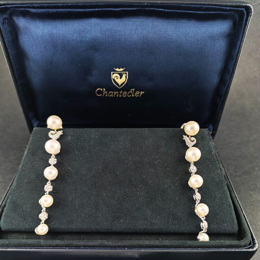 Orecchini Chantecler Capri con perle e diamanti